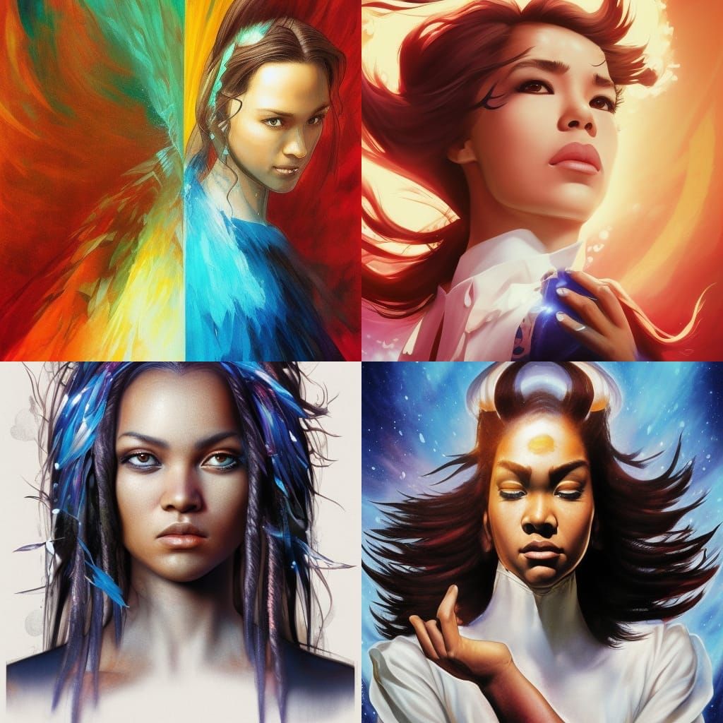 Elemental Portrait in Hyperdetailed Style