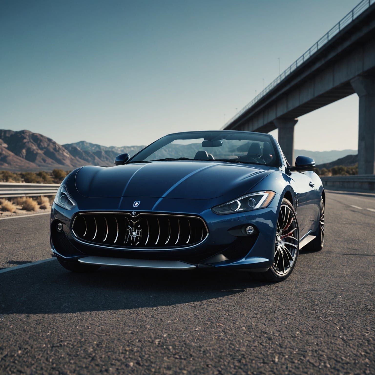 Futuristic Maserati Gran Turismo Convertible in Cinematic St...