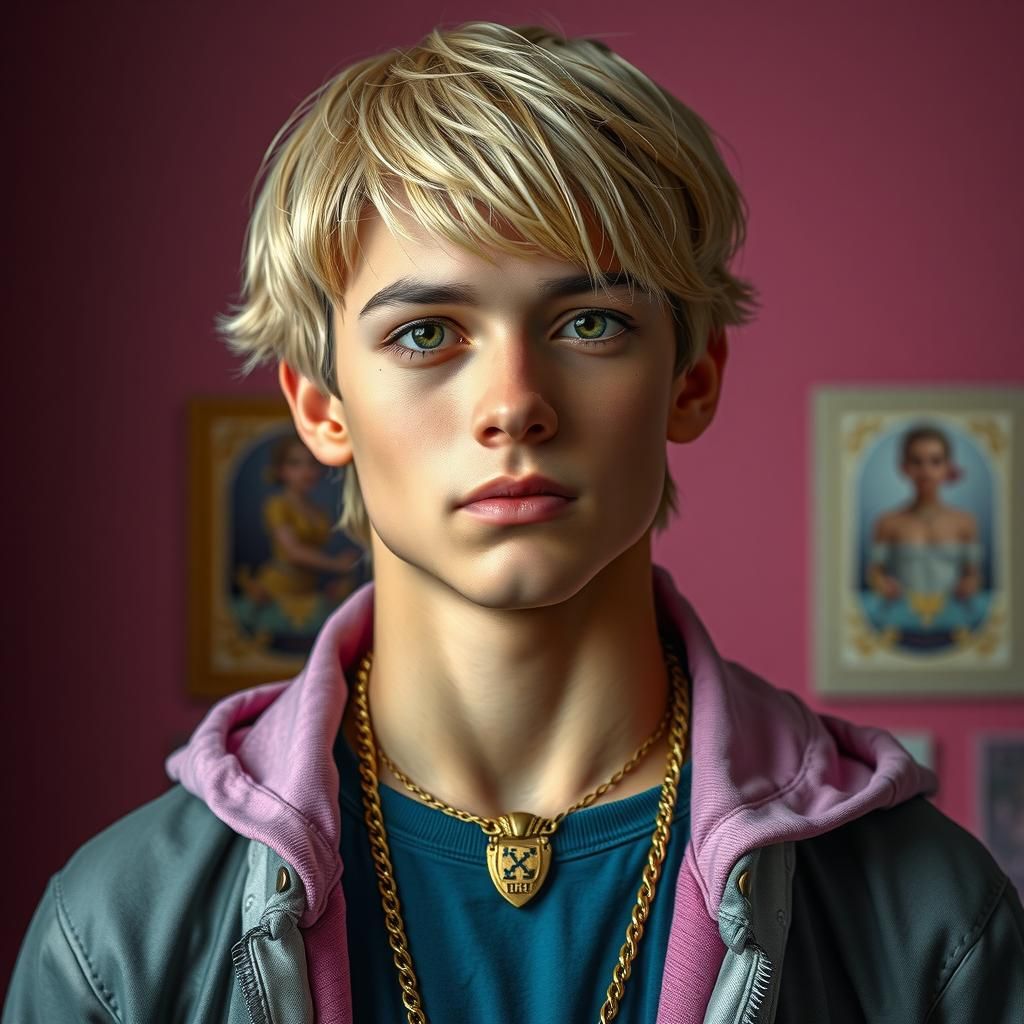 Hyperrealistic Portrait of a Young Blonde Thief