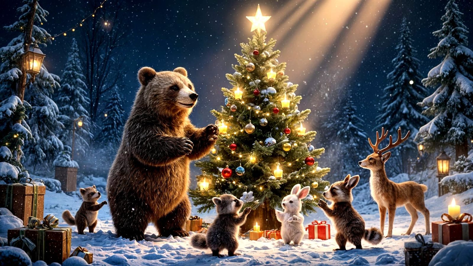 Die Tiere feiern Weihnachten