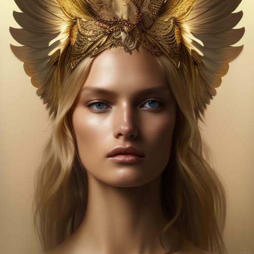 Angelic Scandinavian Supermodel in Haute Couture, Digital Ar...