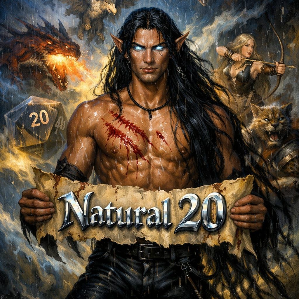 Sensual Elf Warrior with Glowing Eyes and Aura