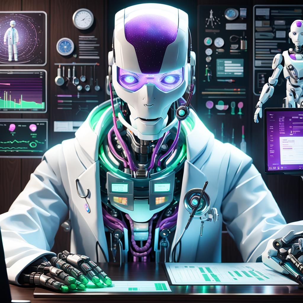 Medical Robot Doctor in Anime Style