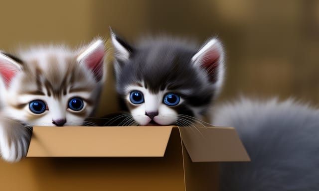 Hyperrealistic Kittens Play in Boxes: Award Winning Art