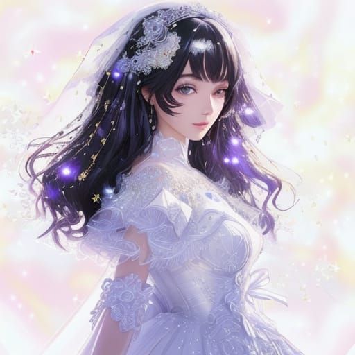 Cosmic Bride in Digital Glitch Art