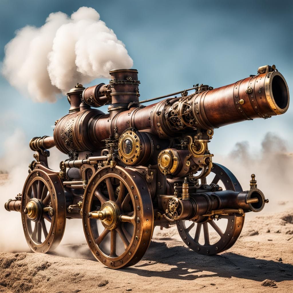 Steampunk Gatling Gun on Battlefield