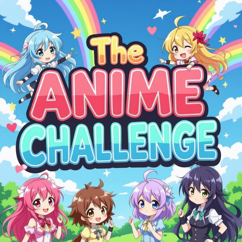 Anime Challenge Text with Cute Background
