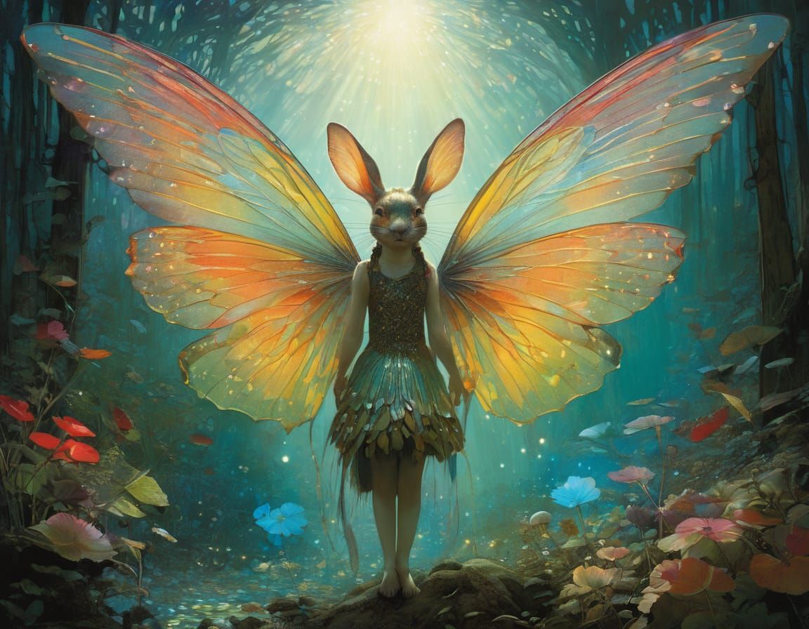 Vibrant Fairy Wings with Ethereal Luminescence