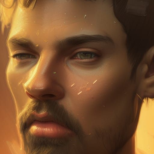 Detailed Portrait of Man in Trending Art Style