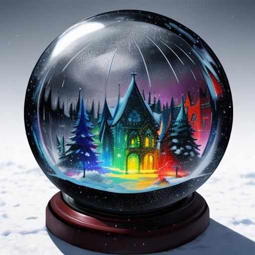 Hyperrealistic Rain Drops in a Snow Globe