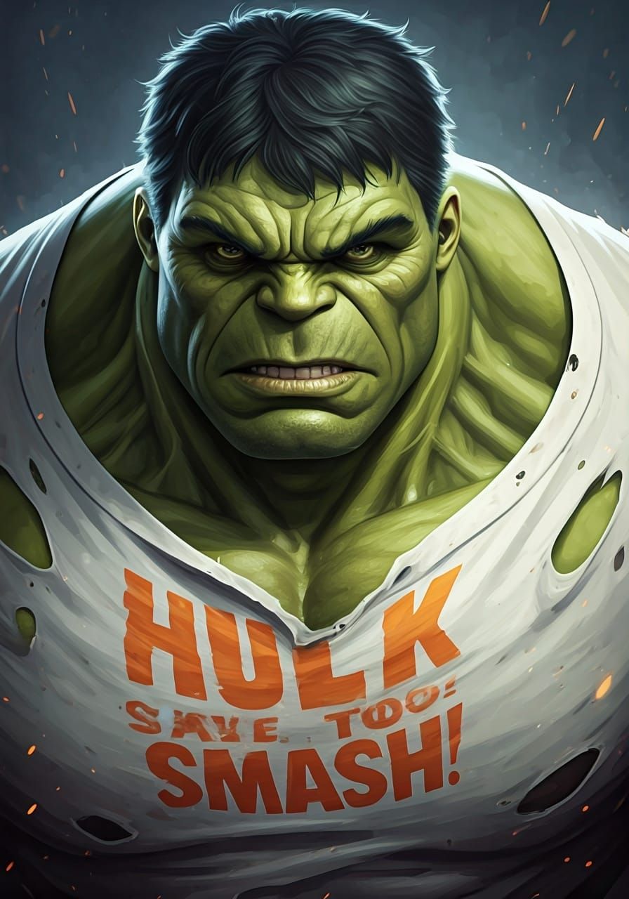 Menacing Hulk Portrait in Graphic Novel Style