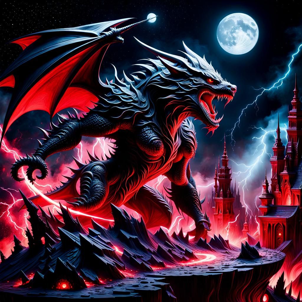 Magic Monster Carved with Miniature Fantasy World