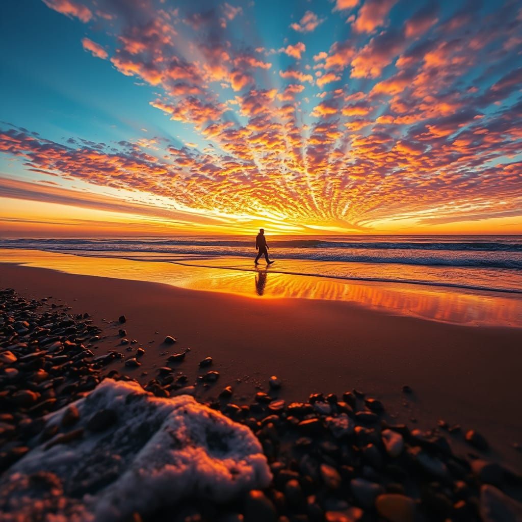 Surreal Beach Sunset Captured in Hyperrealistic HDR