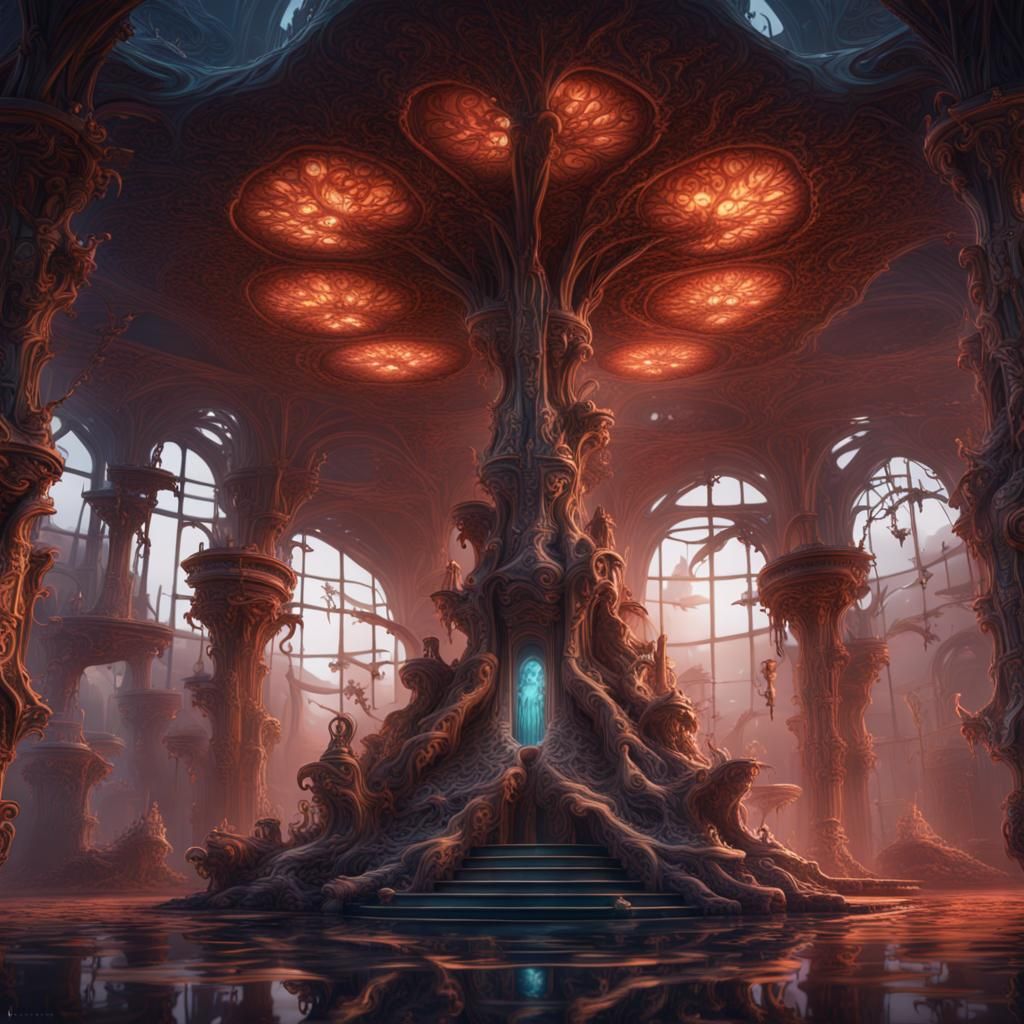 Biomorphic Magician of Technology in Detailed Matte Painting