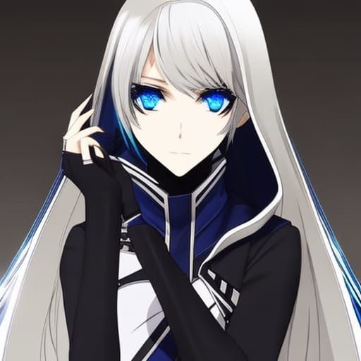 Anime Gamer Girl with Hoodie and Scarf