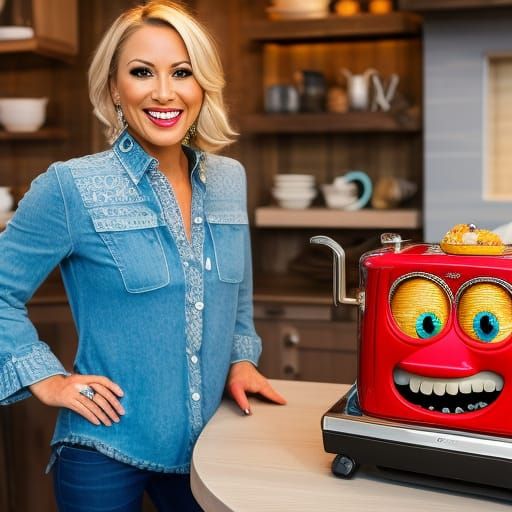 Funky Toaster Portrait in Anime Style