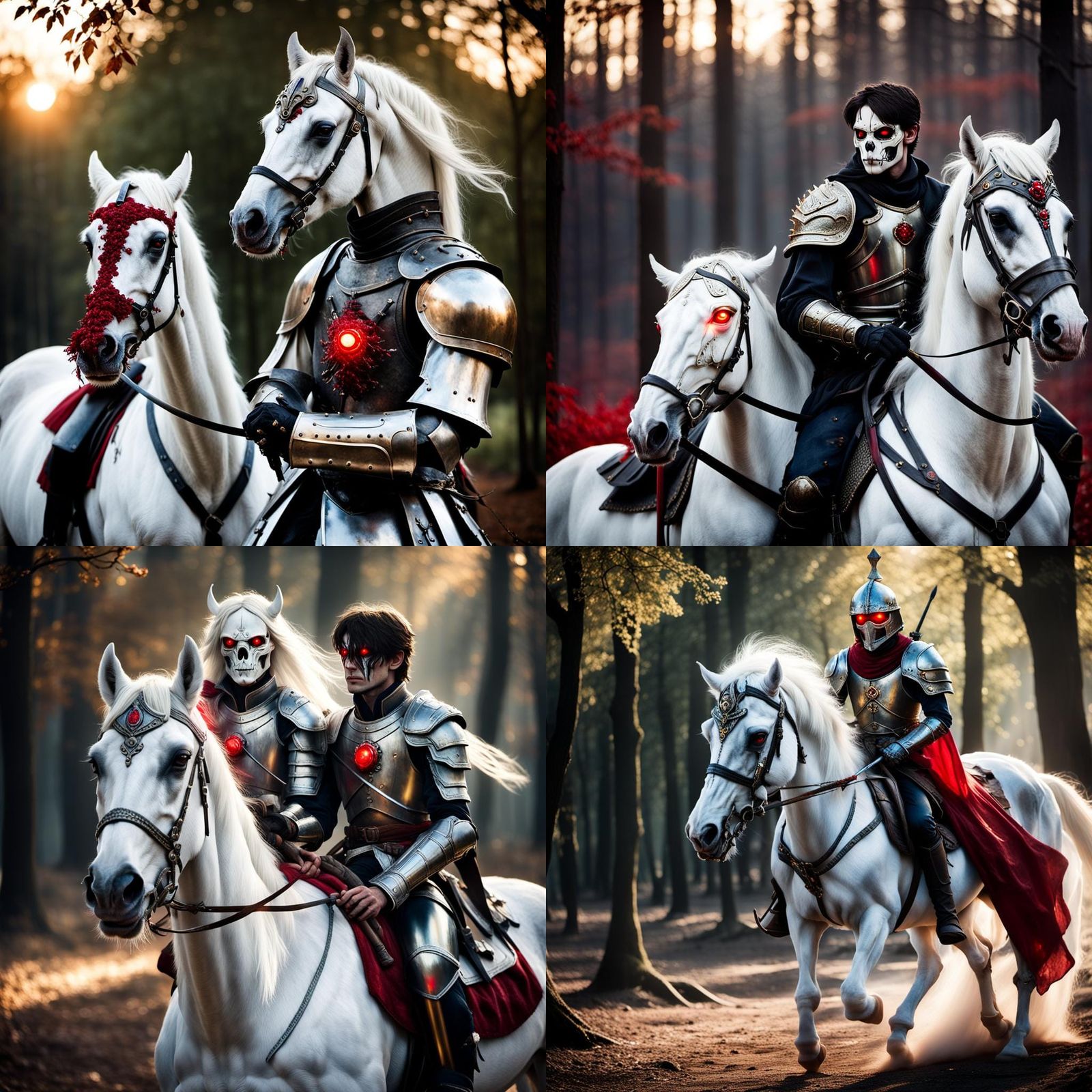 Cursed Prince Hunter on Armored Horse