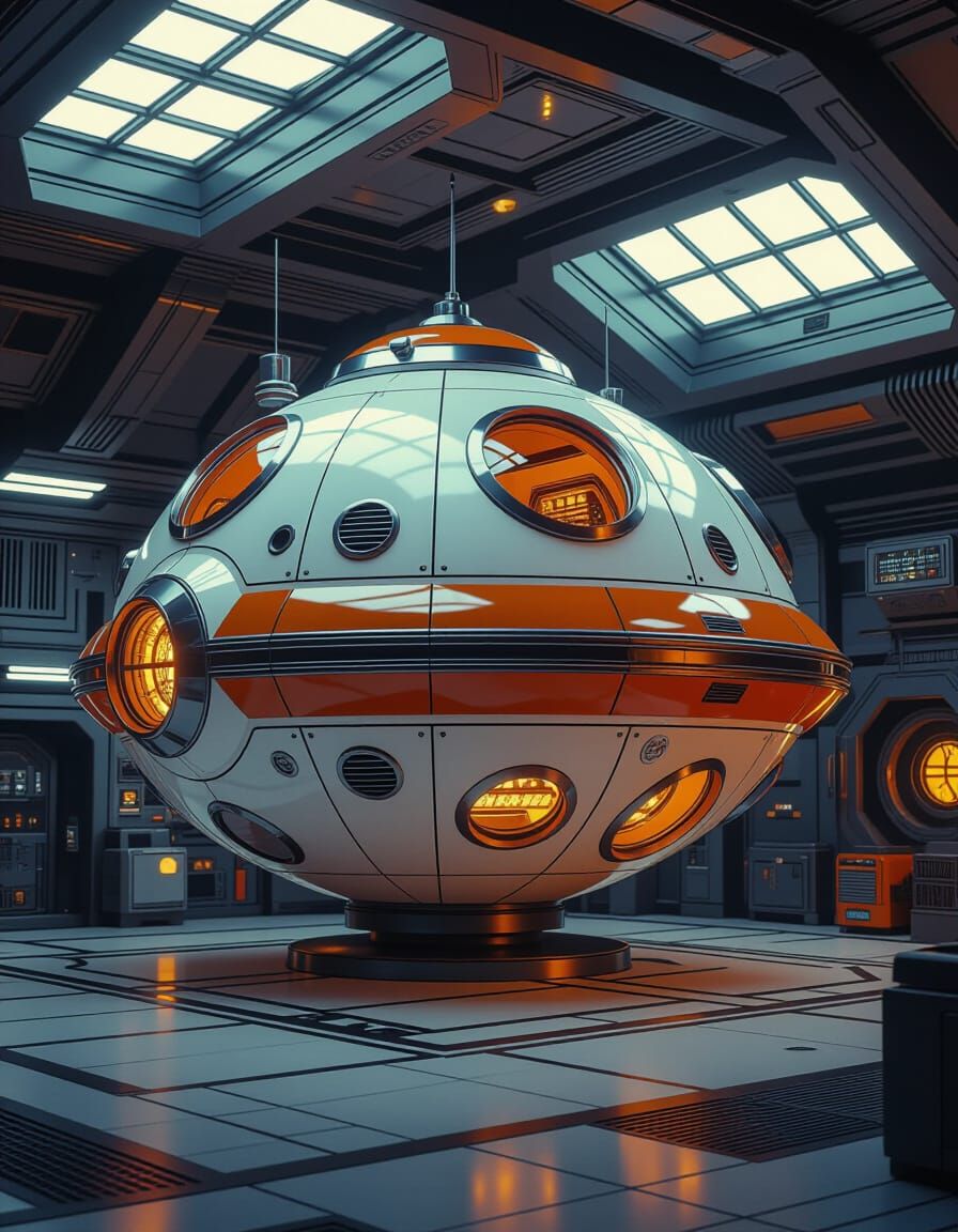 Futuristic Spaceship Design in Cinematic Film Style