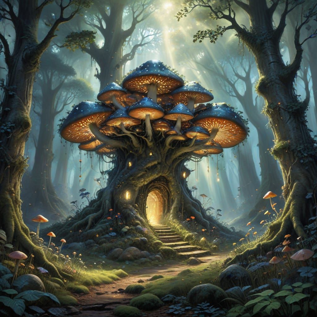 Mystical Forest Glade in Fantasy Concept Art Style