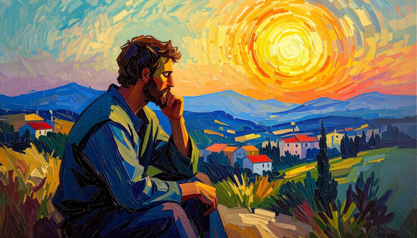 Blessed Are The Poor In Spirit Neo-Impressionist Oil Paintin...