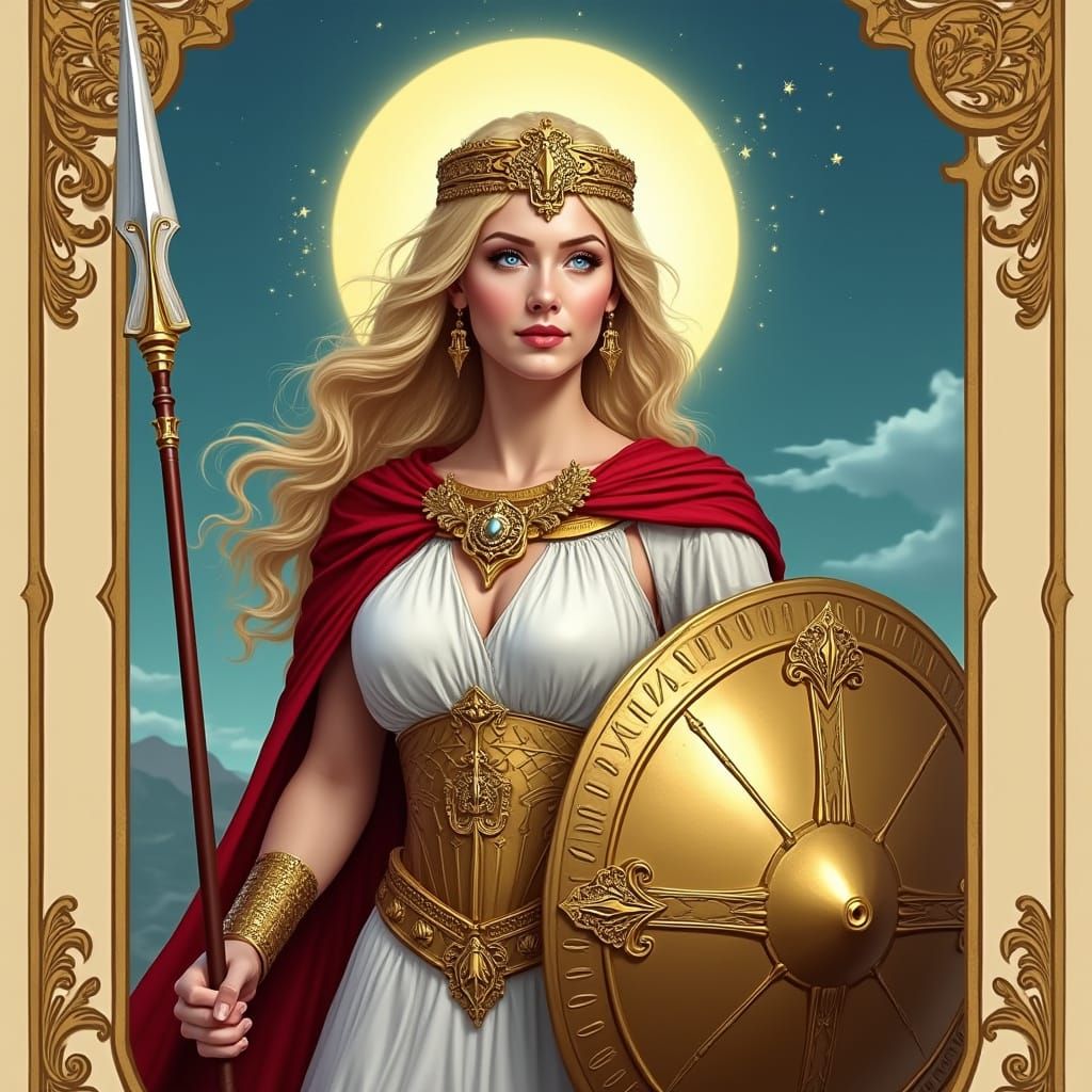 Athena as High Priestess Tarot Card
