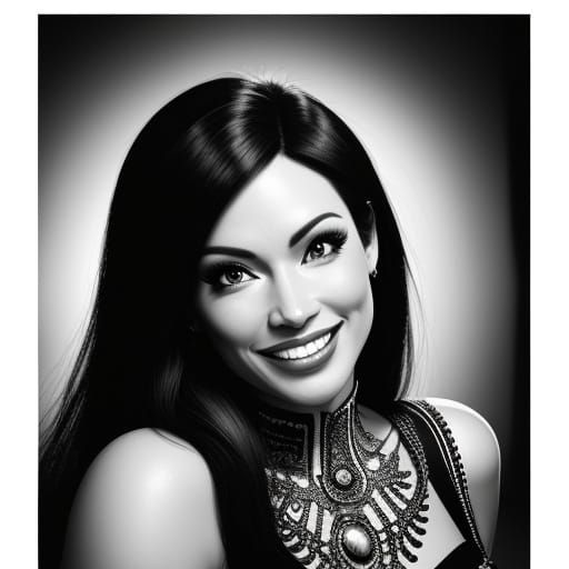 Beautiful Woman in Black and White Masterpiece