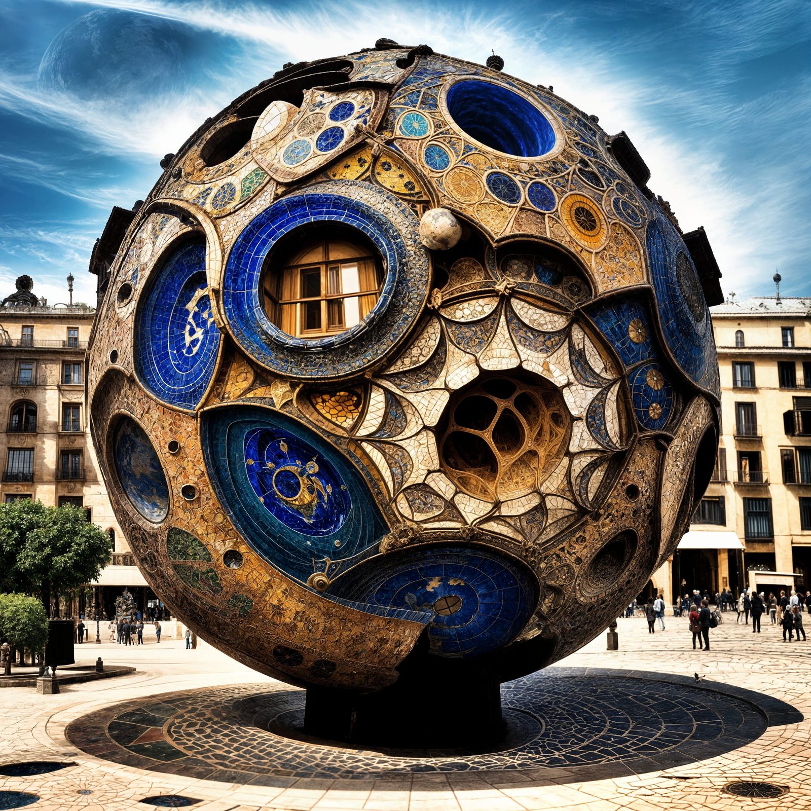 Detailed Earth Globe in Gaudi Style