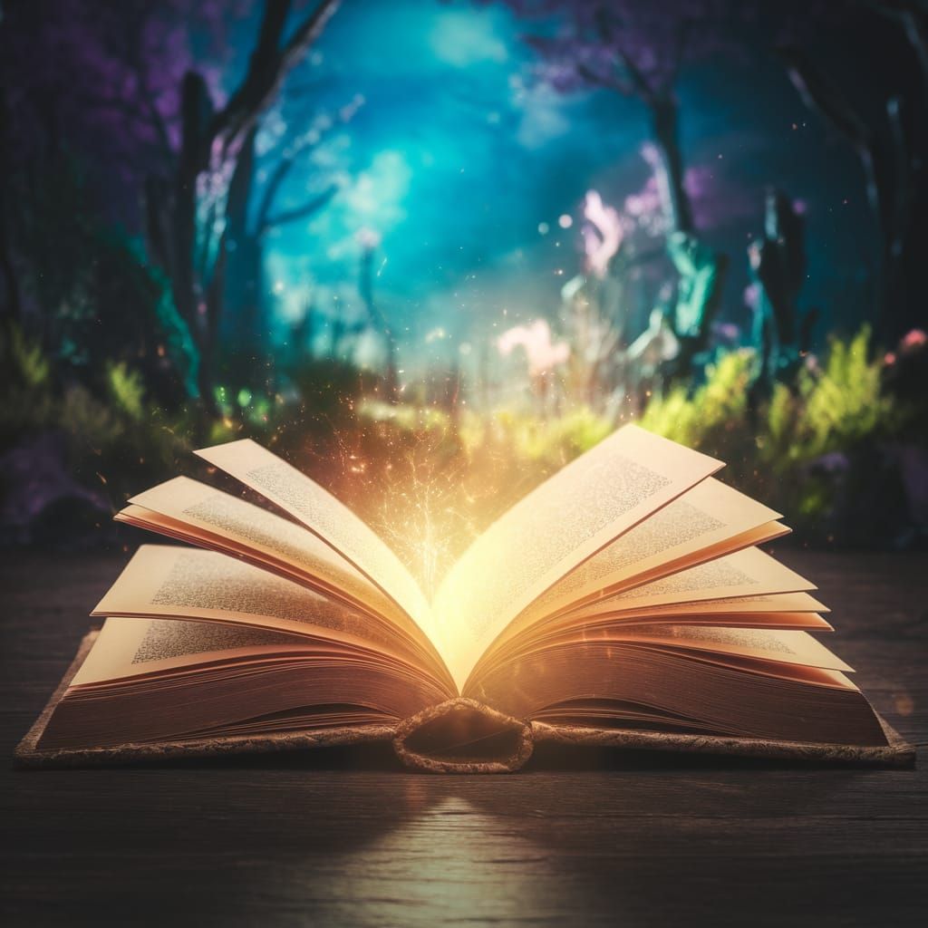 Enchanted Fantasy Portal in an Ancient Book