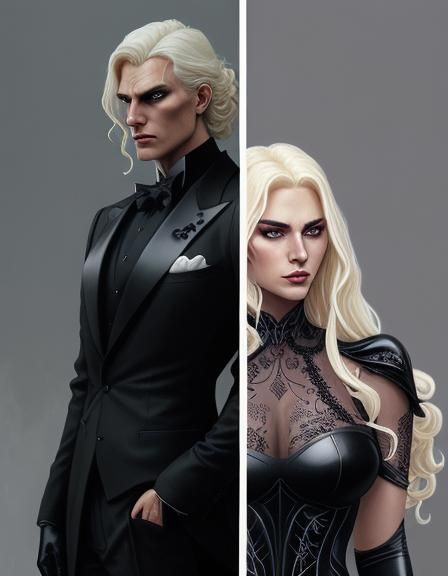 Curvy Blonde Anti-Heroine with Doberman, Comic Book Art