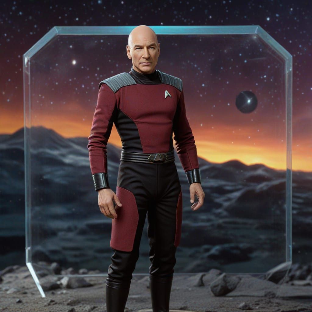 Starfleet Captain Picard Action Figure in Vintage Packaging