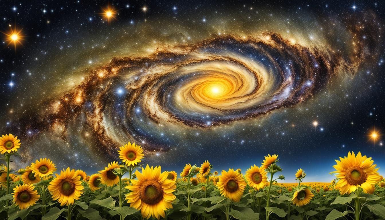 Celestial Sunflower Shaped Like the Milky Way Galaxy