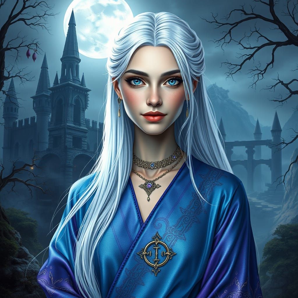 Ethereal Ayleid Goddess in Moonlit Forest