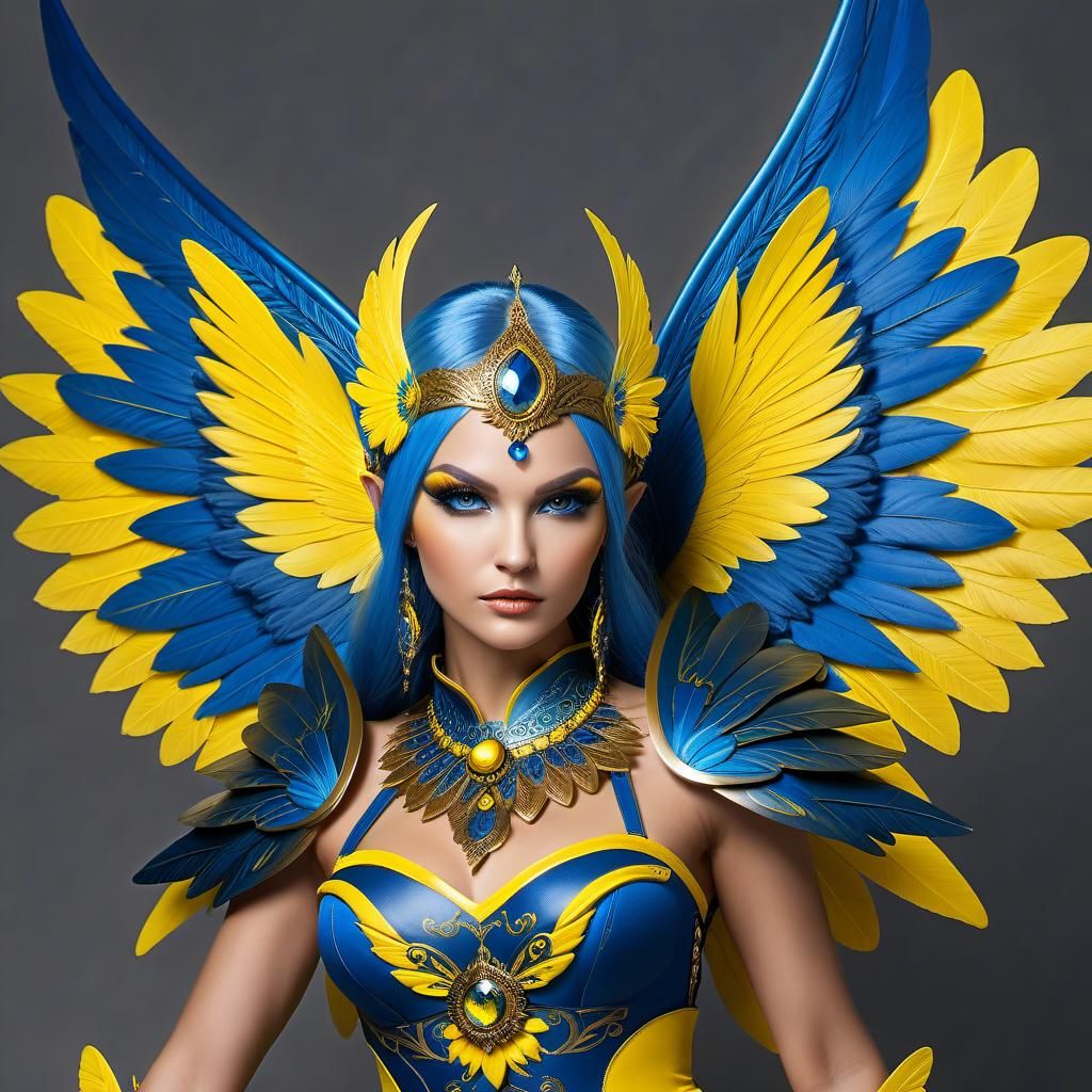 Ukrainian Guardian Fairy with Detailed Wings