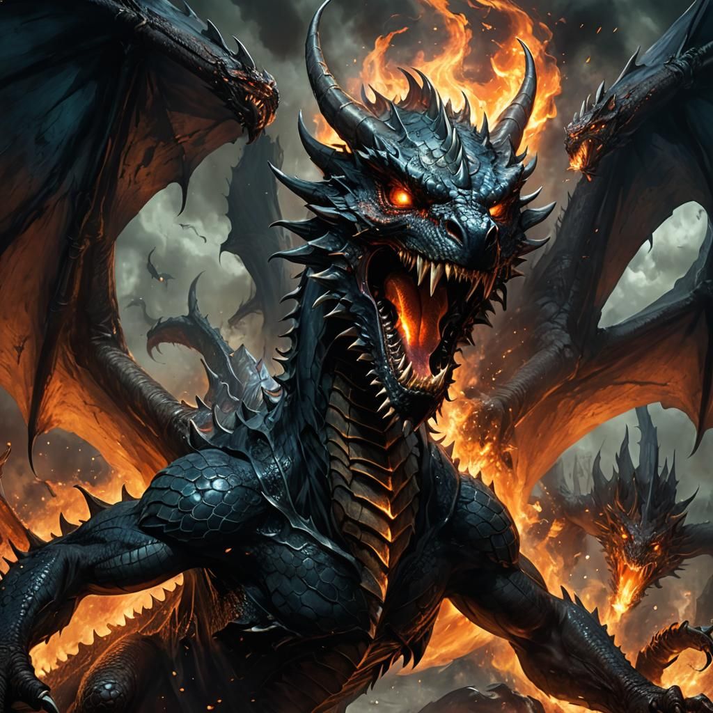 Colossal Dragon Emerges in Dark Fantasy Concept Art