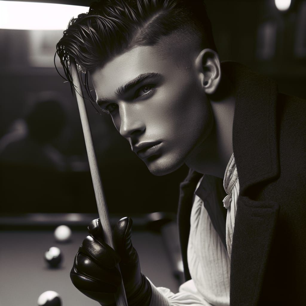 Billiards Night in a Dimly Lit Social Club