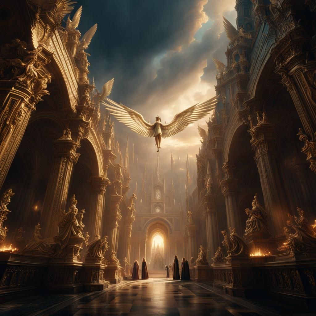 Angelic Figures in Epic Digital Matte Painting