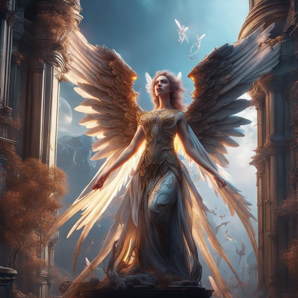 Fantastical Angels in Detailed Matte Painting