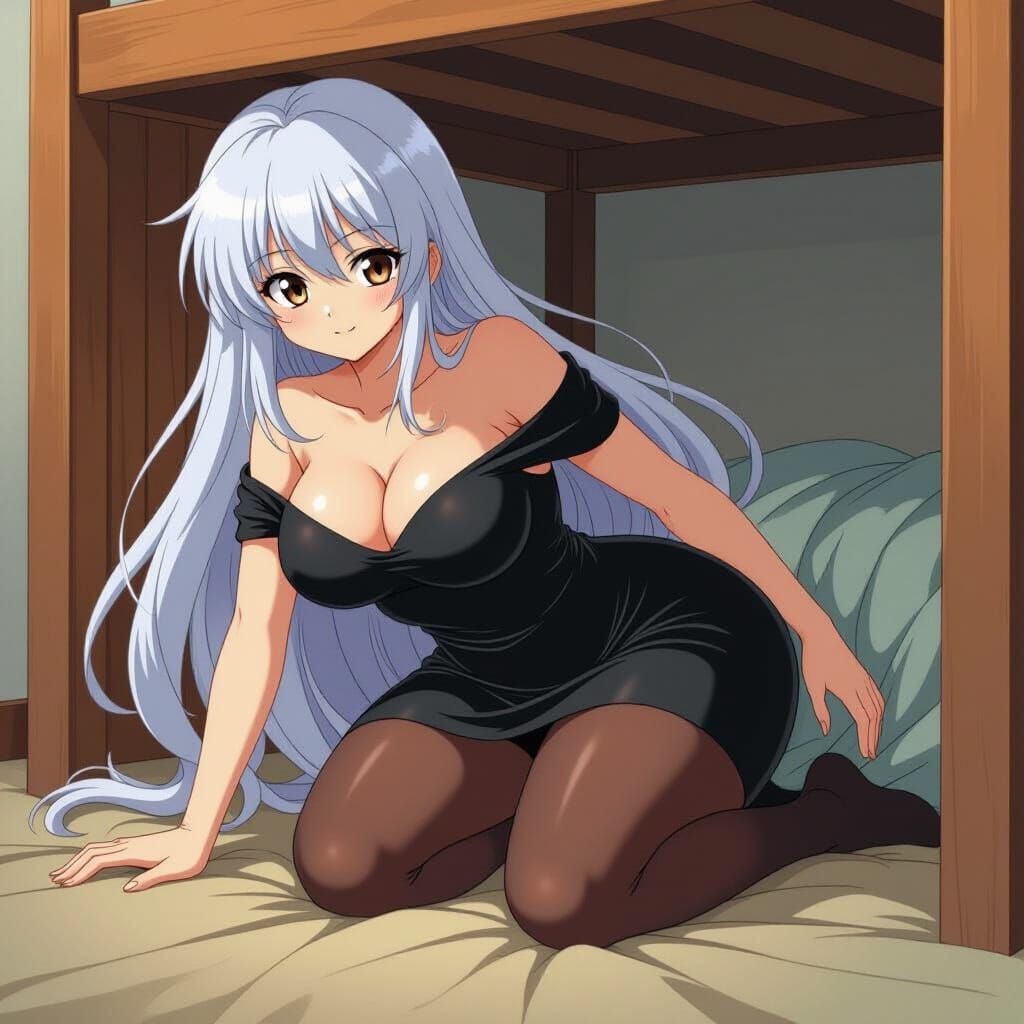 Anime Girl Stuck Under Bed, Curvy Figure