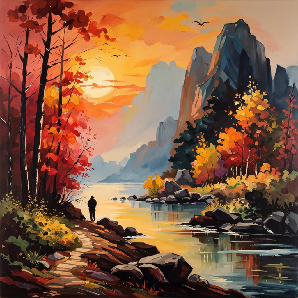 Sad Woman with Ring in Impressionist Gouache Style