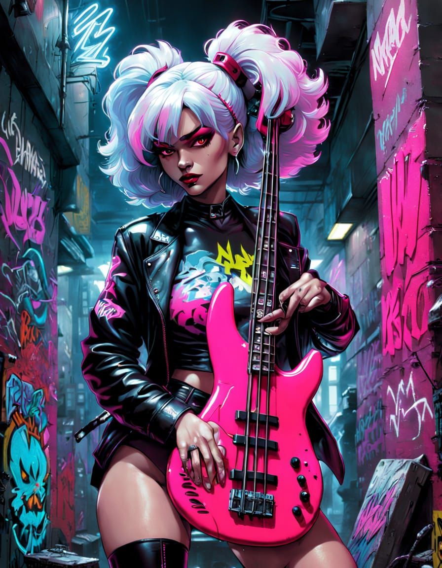 Retro 1980s Graffiti Neon Underground Style