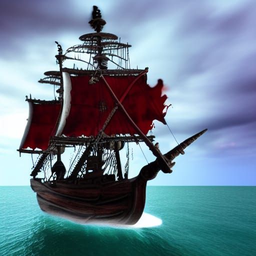 Ghostly Pirate Ship Sailing to World's End