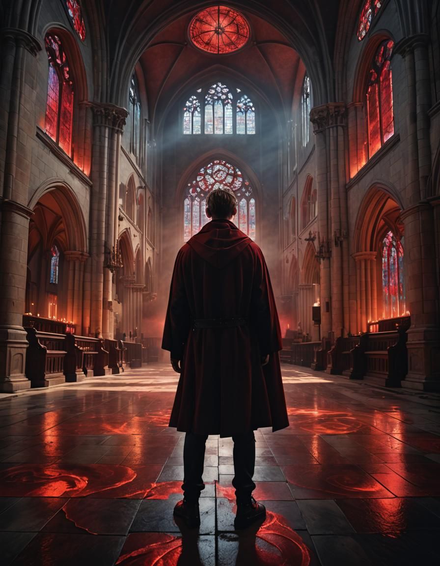Gothic Church Figure in Dramatic Digital Painting