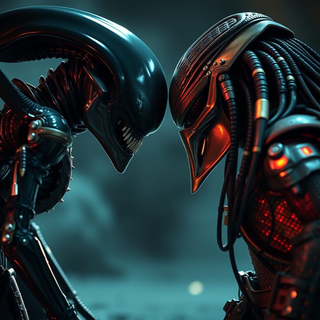 Alien and Predator Engage in Intense Battle