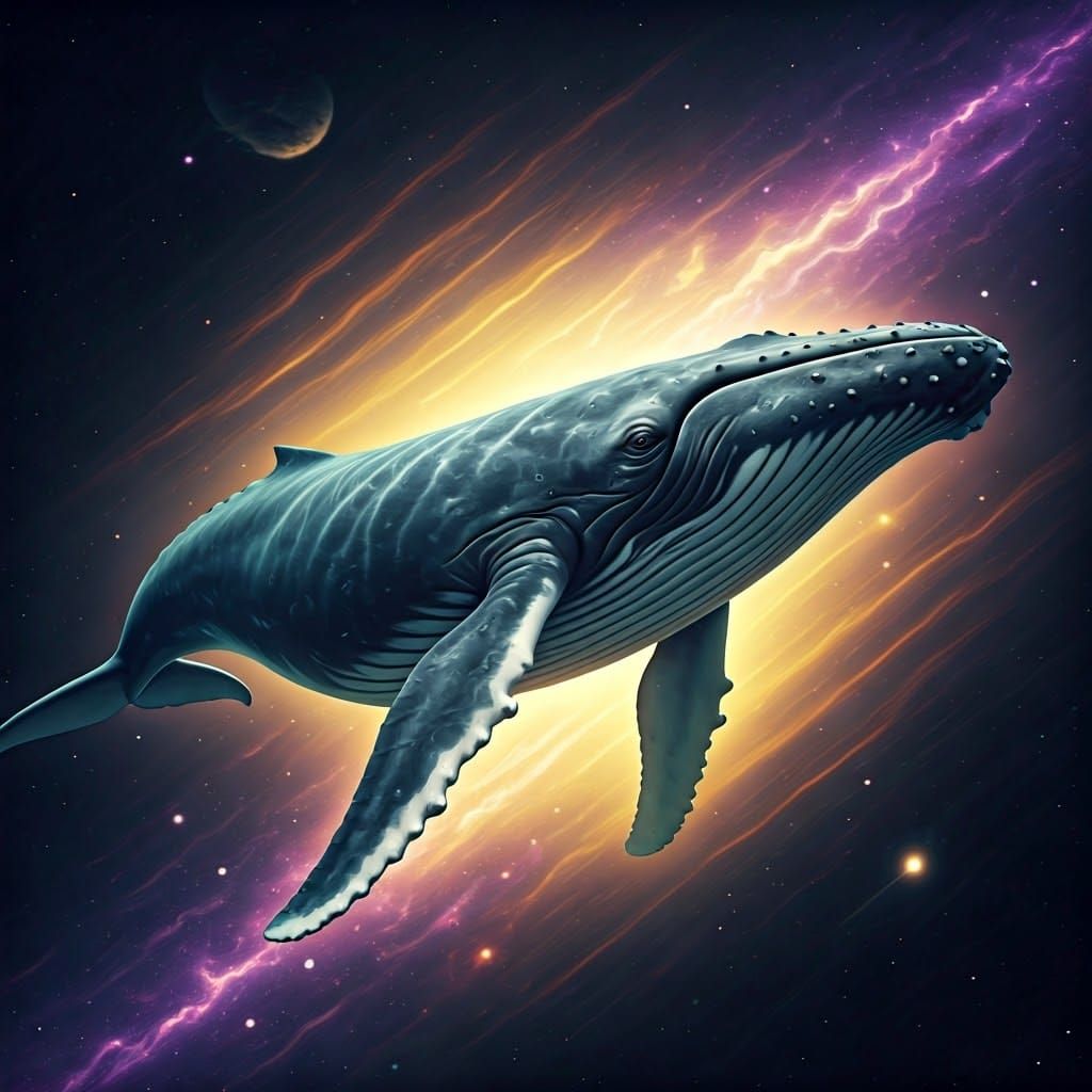 Majestic Whale Glides Serenely Through the Cosmos