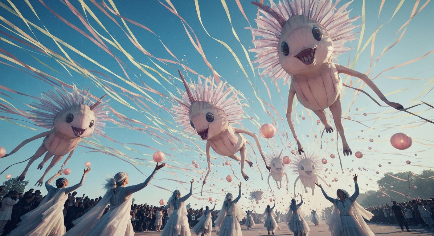Great Migration Parade: Kite Creatures Soar Through Ethereal...