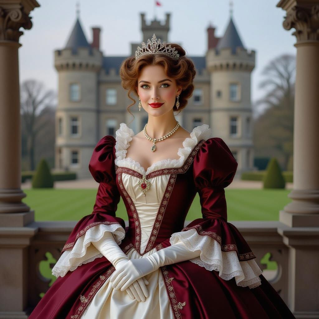 Edwardian Marchioness Posing at Pembroke Estate