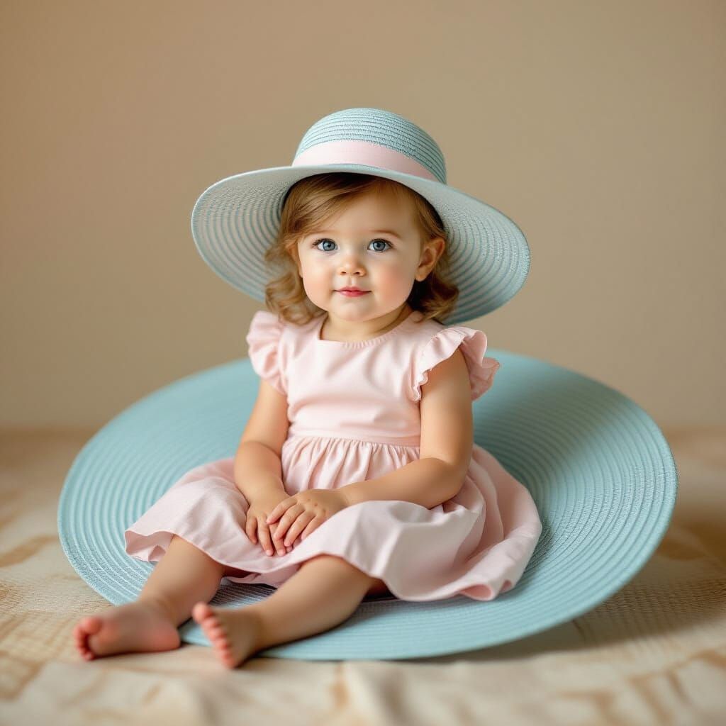 Girl in Hat: Impressionist-Inspired Children's Illustration