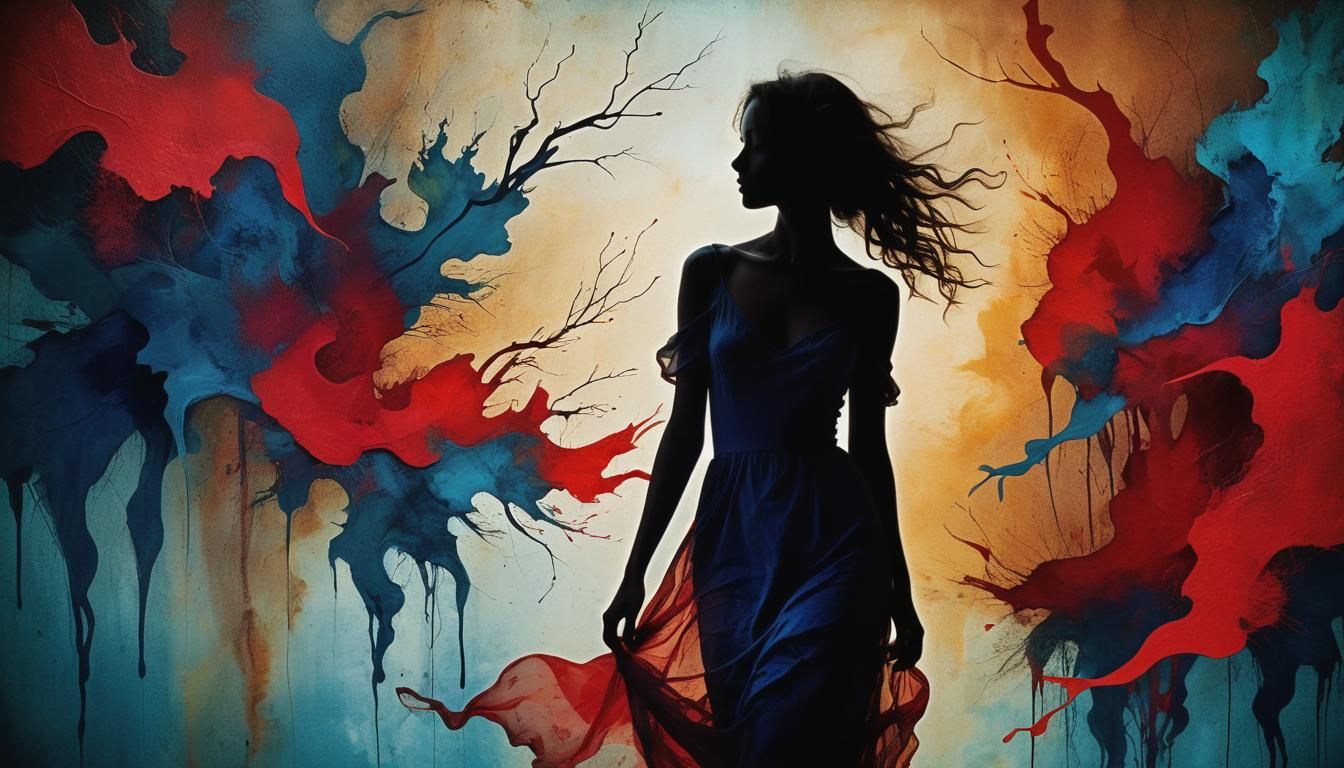 Abstract Silhouette Photo with Vibrant Colors