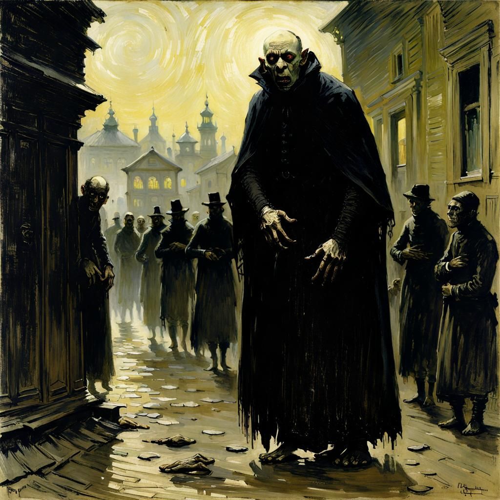 Nosferatu Horror in the Style of Ilya Repin