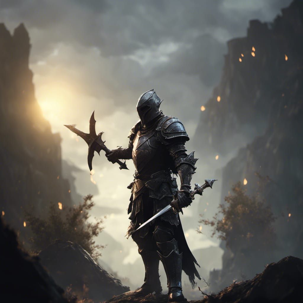 Grim Knight in 3D Game Cinematic Style